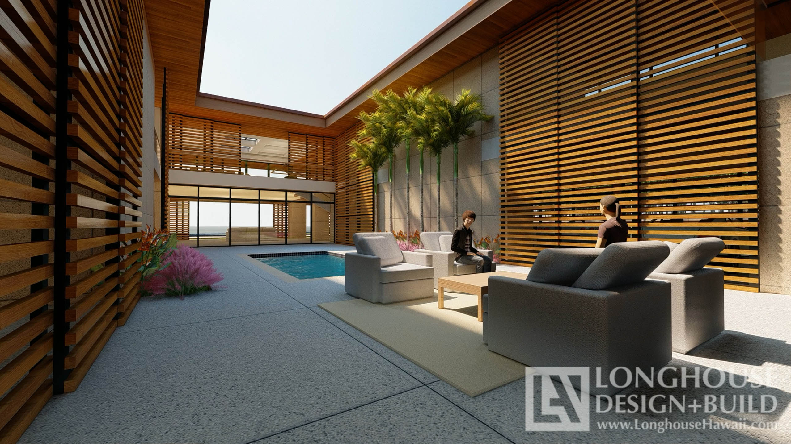 HAWAII360 Kahala Modern Residence Hawaii Architects Jeff Long Oahu Hawaii Honolulu Luxury Home builder design Build Interior Real Estate CAD Rendering 